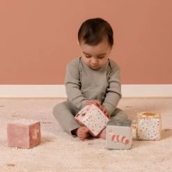 LITTLE DUTCH - Set Of Soft Cubes Flowers & Butterflies Baby Toys