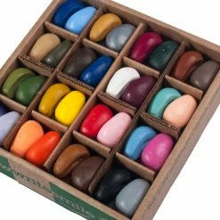 Toddler Toys CRAYON ROCKS - Just Rocks In A Box - 64 Natural Soy Wax Crayons In 32 Colours (Stimulating Tripod Grip)