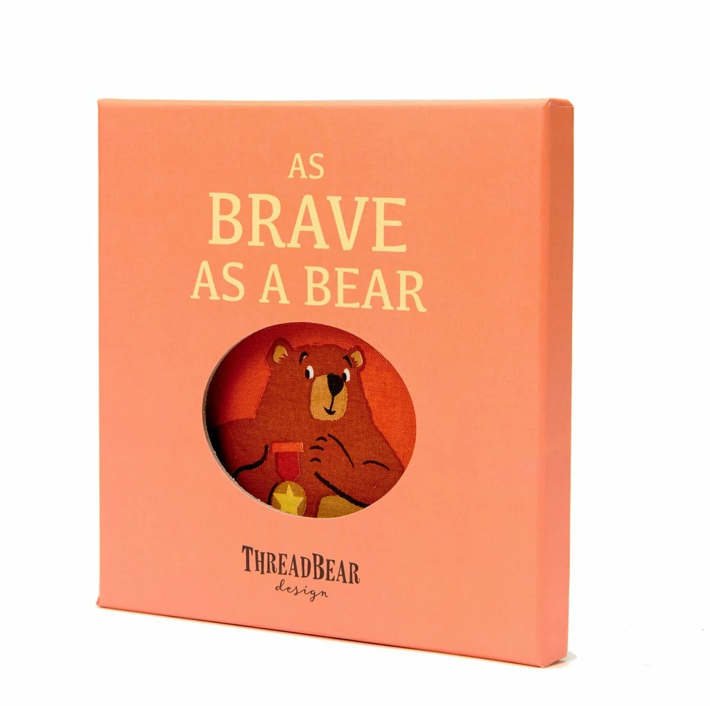 Threadbear Design Baby Toys Rag Book - As Brave As A Bear