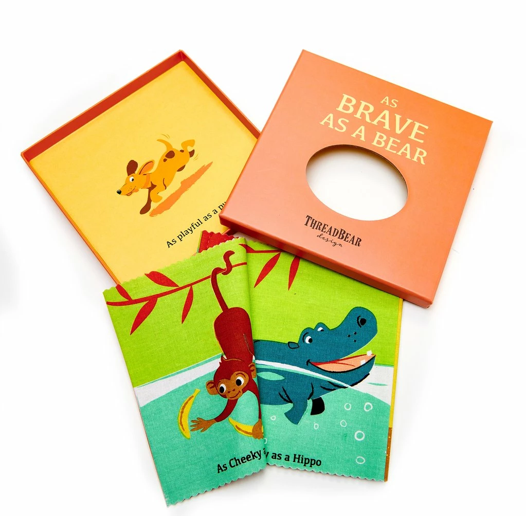Threadbear Design Baby Toys Rag Book - As Brave As A Bear