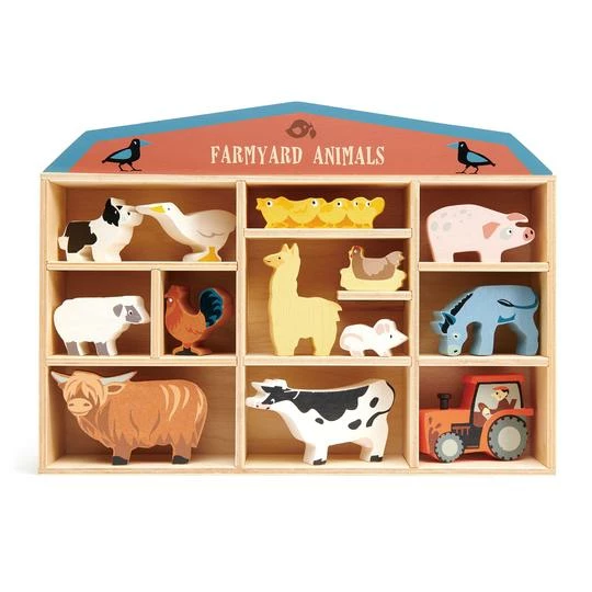 TENDER LEAF TOYS - 13 Farmyard Animals (Without The Shelf) Miniature Play Worlds