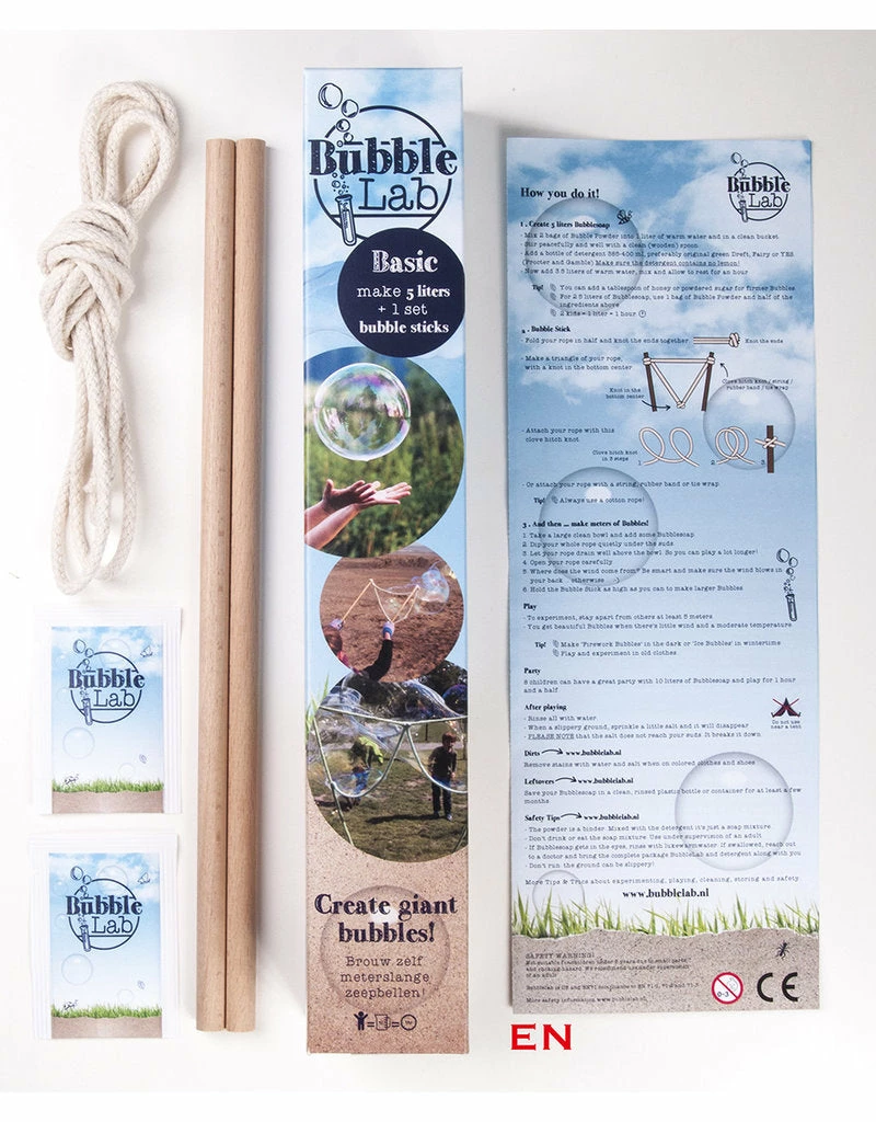 Het Kleine Avontuur Outdoor BubbleLab - Create Giant Soap Bubbles - BASIC Set