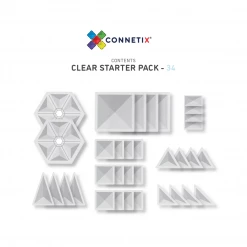Connetix Tiles Open-Ended Play CONNETIX - 34 Pc Clear Pack