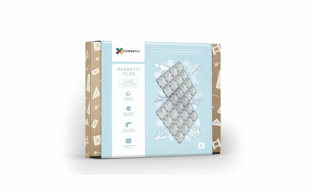 Connetix Tiles CONNETIX - 2 Piece Clear Base Plate Pack