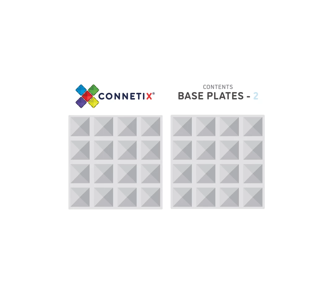 Connetix Tiles CONNETIX - 2 Piece Clear Base Plate Pack