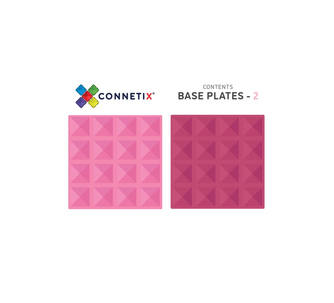 Connetix Tiles Open-Ended Play CONNETIX - 2 Piece Base Plate Pink & Berry Pack